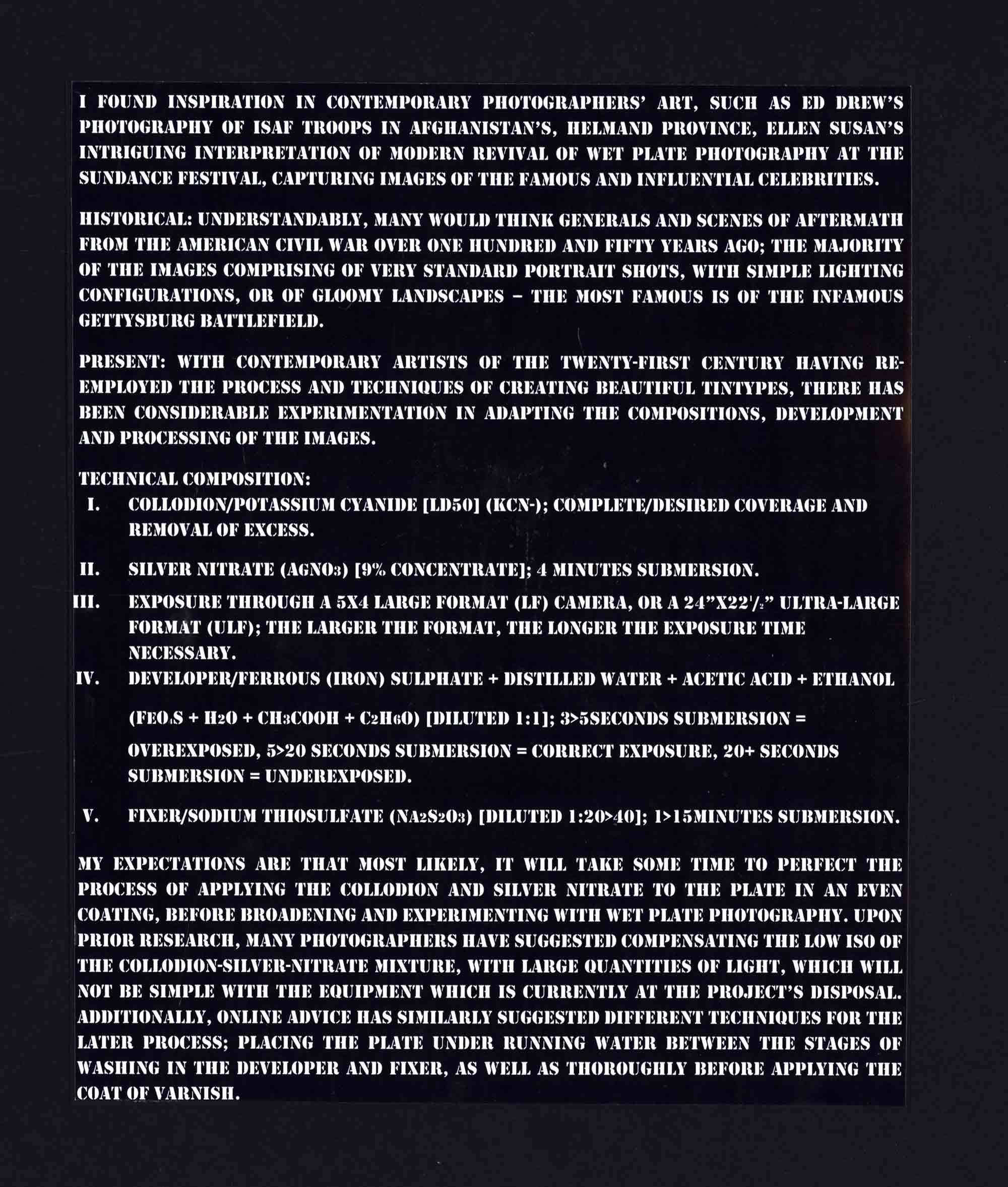 Tintype instructions