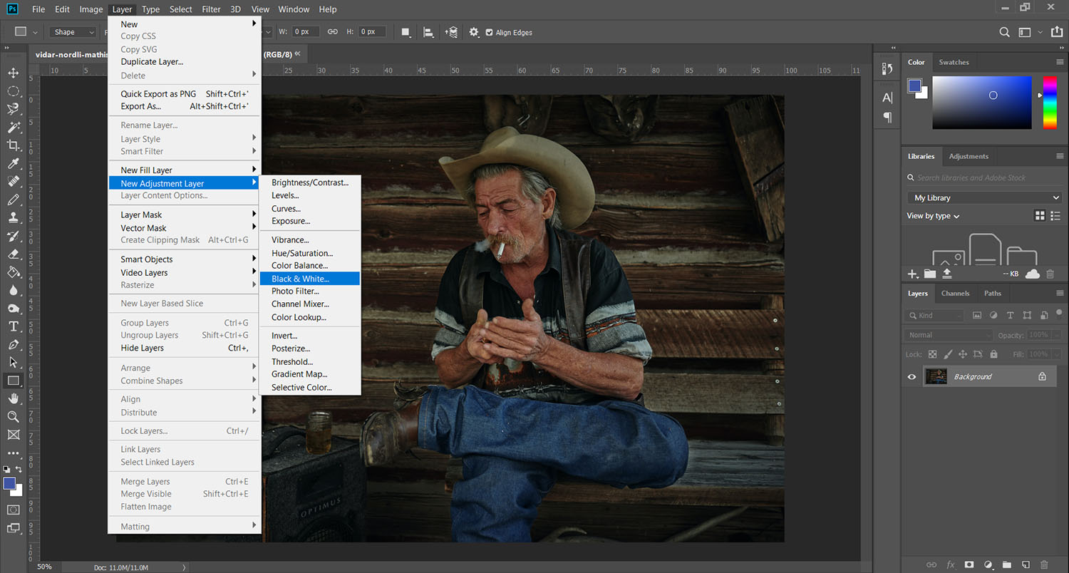 how to create sepia in photoshop