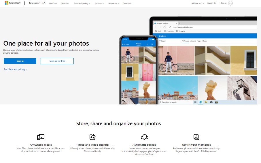 microsoft onedrive photo storage