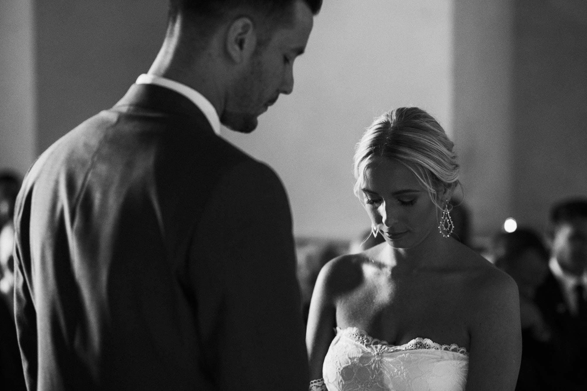 wedding ceremony with telephoto lens